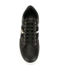 Baskets basses en cuir ornées noires Bally