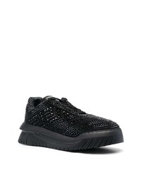 Baskets basses en cuir ornées noires Versace