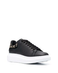 Baskets basses en cuir ornées noires Alexander McQueen