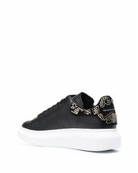 Baskets basses en cuir ornées noires Alexander McQueen