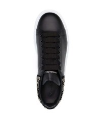 Baskets basses en cuir ornées noires Alexander McQueen