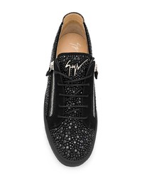 Baskets basses en cuir ornées noires Giuseppe Zanotti Design