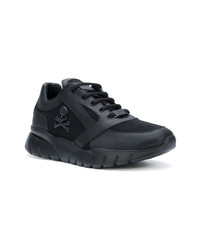 Baskets basses en cuir ornées noires Philipp Plein