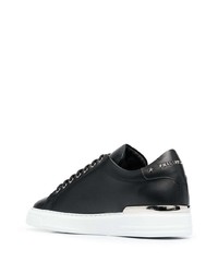 Baskets basses en cuir ornées noires Philipp Plein