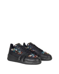 Baskets basses en cuir ornées noires Giuseppe Zanotti