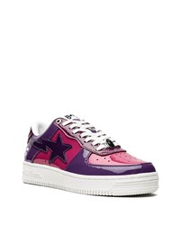 Baskets basses en cuir pourpres A Bathing Ape