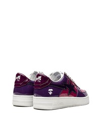 Baskets basses en cuir pourpres A Bathing Ape