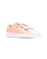 Baskets basses en cuir roses Puma