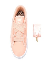 Baskets basses en cuir roses Puma