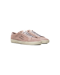 Baskets basses en cuir roses Saint Laurent