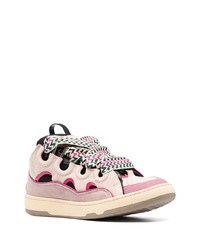 Baskets basses en cuir roses Lanvin