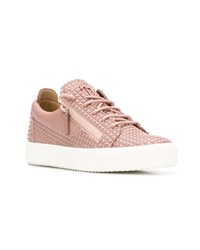 Baskets basses en cuir roses Giuseppe Zanotti Design