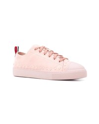 Baskets basses en cuir roses Moncler