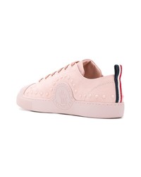 Baskets basses en cuir roses Moncler