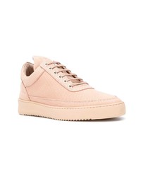 Baskets basses en cuir roses Filling Pieces