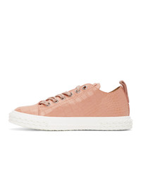 Baskets basses en cuir roses Giuseppe Zanotti