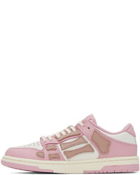 Baskets basses en cuir roses Amiri