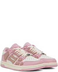 Baskets basses en cuir roses Amiri