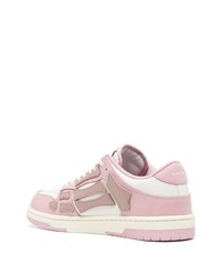 Baskets basses en cuir roses Amiri