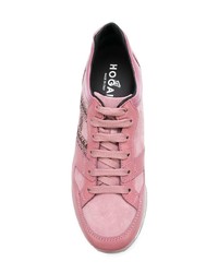 Baskets basses en cuir roses Hogan