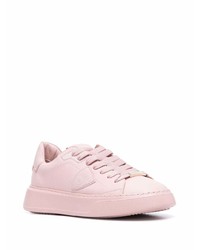 Baskets basses en cuir roses Philippe Model Paris