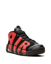 Baskets basses en cuir rouge et noir Nike