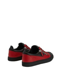 Baskets basses en cuir rouge et noir Giuseppe Zanotti