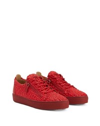 Baskets basses en cuir rouges Giuseppe Zanotti