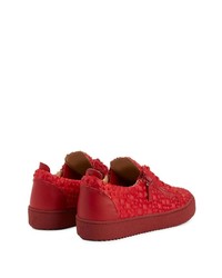 Baskets basses en cuir rouges Giuseppe Zanotti