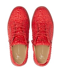 Baskets basses en cuir rouges Giuseppe Zanotti