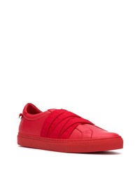 Baskets basses en cuir rouges Givenchy