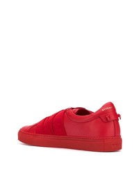 Baskets basses en cuir rouges Givenchy