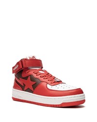 Baskets basses en cuir rouges A Bathing Ape