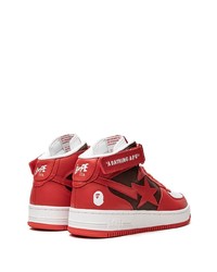 Baskets basses en cuir rouges A Bathing Ape