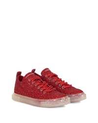 Baskets basses en cuir rouges Giuseppe Zanotti