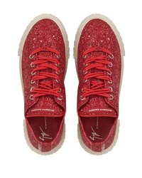 Baskets basses en cuir rouges Giuseppe Zanotti