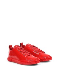 Baskets basses en cuir rouges Giuseppe Zanotti