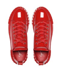 Baskets basses en cuir rouges Giuseppe Zanotti