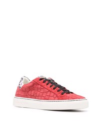 Baskets basses en cuir rouges Hide&Jack