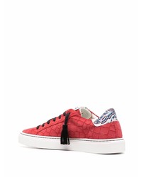 Baskets basses en cuir rouges Hide&Jack