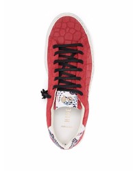 Baskets basses en cuir rouges Hide&Jack