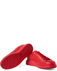 Baskets basses en cuir rouges Alexander McQueen