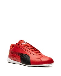 Baskets basses en cuir rouges Puma