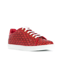 Baskets basses en cuir rouges Billionaire