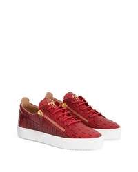 Baskets basses en cuir rouges Giuseppe Zanotti