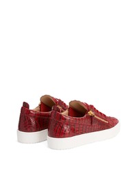 Baskets basses en cuir rouges Giuseppe Zanotti