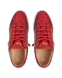 Baskets basses en cuir rouges Giuseppe Zanotti