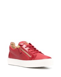 Baskets basses en cuir rouges Giuseppe Zanotti