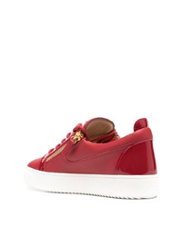 Baskets basses en cuir rouges Giuseppe Zanotti