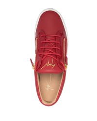 Baskets basses en cuir rouges Giuseppe Zanotti